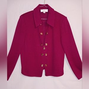 St John Collection Sweater Burgundy Sz 8 🖤